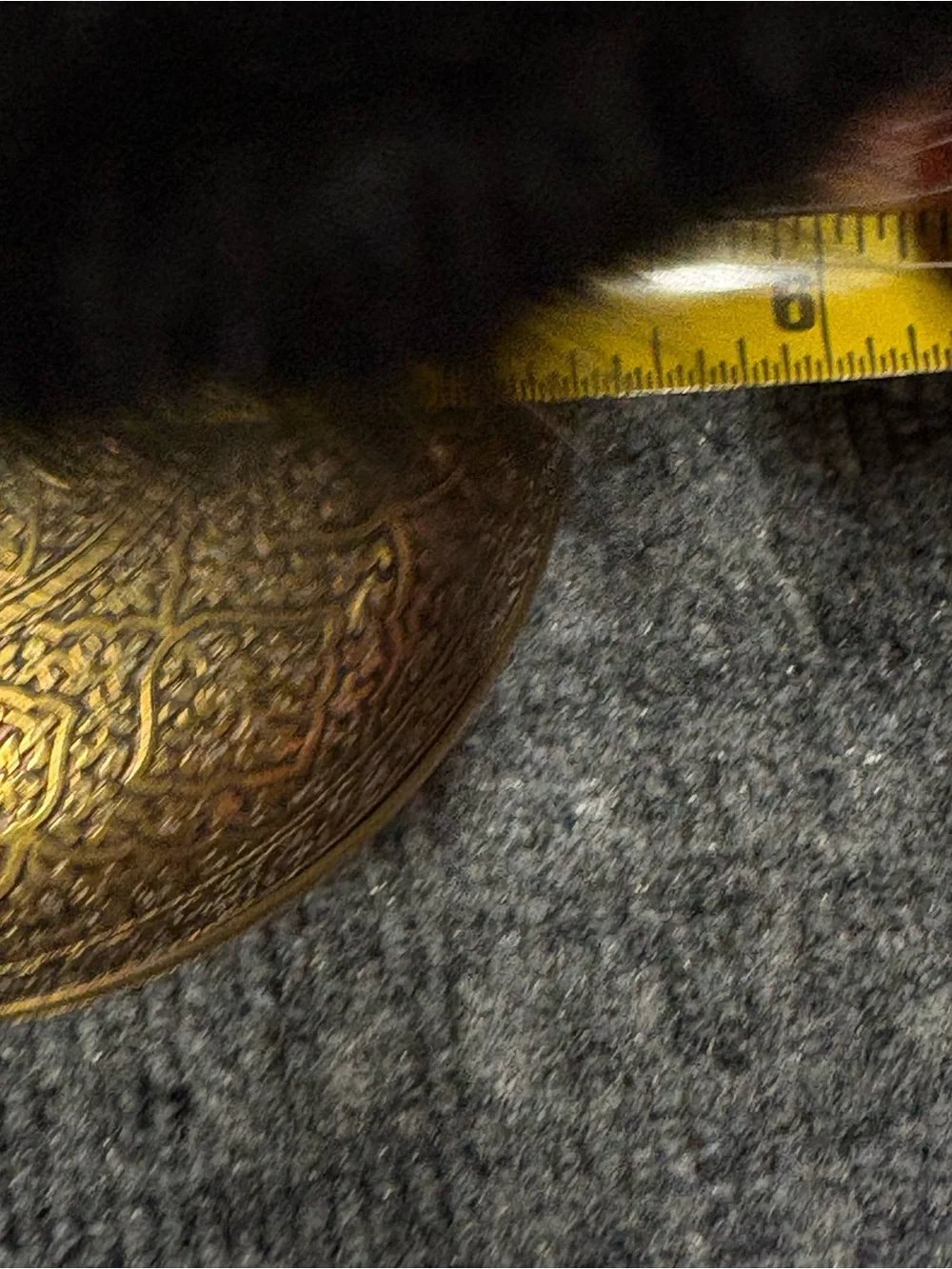 Vintage Ornate Brass Decorative Trinket  Box with Embossed Lid